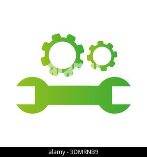 Repair service icon. Maintenance wrench symbol. Industrial gear Vector. Support tool element Stock Vector