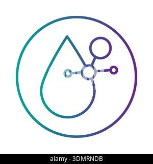 Science drop icon. Molecule structure symbol. Chemistry liquid Vector. Laboratory research element Stock Vector