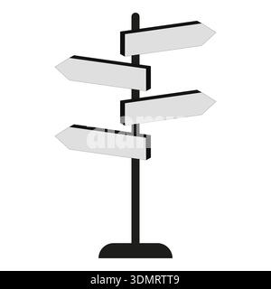 Extraordinary signpost icon. 4 four arrows. Incredible vector illustration. Sophisticated navigation object. EPS 10. Stock Vector