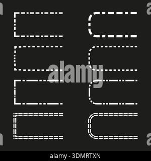 Extraordinary dashed frame. Rectangle border symbols. Sophisticated Vector illustration. Professional linear contours. EPS 10. Stock Vector
