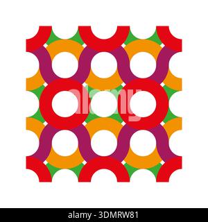 Sophisticated linear pattern. Circular meshwork Vector. Monochromatic interlocking texture. Multicoloured spherical structure. EPS 10. Stock Vector