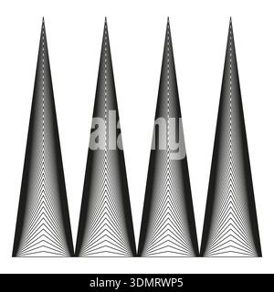 Professional sharp mountain peaks. Detailed geometric triangle pattern. Dynamic Vector shapes. Professional abstract linear peaks. EPS 10. Stock Vector