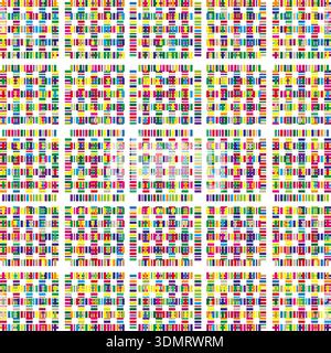 Extraordinary grid illustration. Professional square Vector. Magnificent mosaic elements. Exceptional white background. EPS 10. Stock Vector
