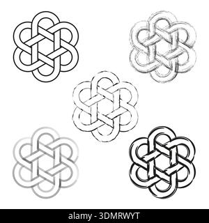 Professionalism celtic Vector. Interwoven brush silhouettes. Artistic ink strokes. Sophisticated tribal decorations. EPS 10. Stock Vector