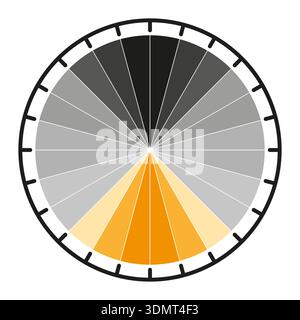 Round chart icon. Orange sector focus. Pie graph Vector. Circle diagram. EPS 10. Stock Vector