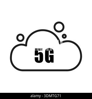 5G cloud icon. Network speed symbol. Internet data Vector. Wireless technology. Stock Vector