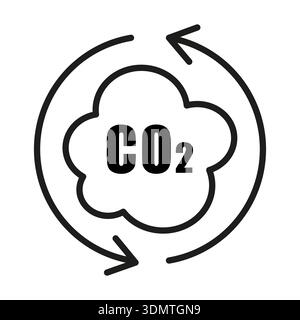 Carbon dioxide icon. CO2 cloud symbol. Emissions gas Vector. Ecology cycle. Stock Vector
