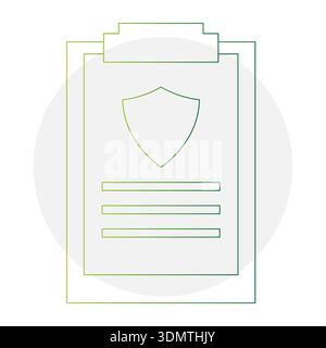 Protected document icon. Identification certificate Vector. Professional insurance symbol. Organizational policy element Stock Vector