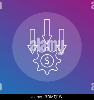 Financial income expenses. Gear economy Vector. Money dollar control. Business optimization symbol Stock Vector
