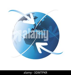Earth Globe Design - Global Business, Modern Technology, Globalization Concept Cip-Art. Design Template Isolated on White Includes Copy Space and EPS Stock Vector