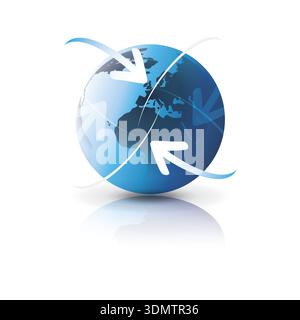 Earth Globe Design - Global Business, Modern Technology, Globalization Concept Cip-Art. Design Template Isolated on White Includes Copy Space and EPS Stock Vector
