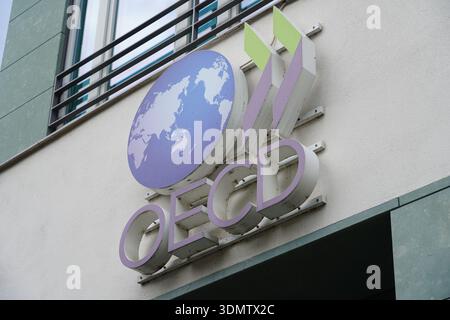 Berlin, Germany - August 7, 2023: Exterior view of the OECD Berlin Centre in Schumannstrasse Stock Photo