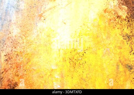 Thick abstract acrylic oil paint lines and orange blue sky or sea background Stock Photo