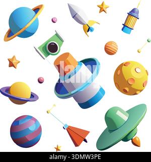 Cartoon kids space travel collection Stock Vector Image & Art - Alamy
