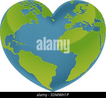 Earth Heart World Day Charity Love Globe Stock Vector