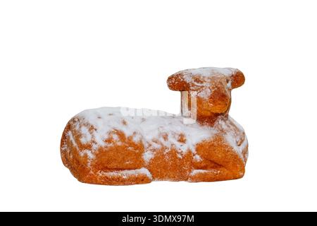 Easter lamb cake isolated on white background Stock Photo