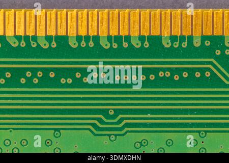 Circuit board macro showing electronic computer hardware technology Stock Photo