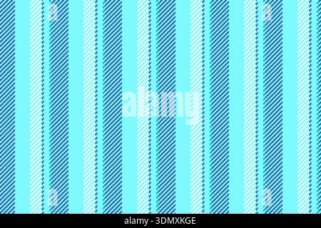 Puvet lines vertical stripe, content textile background fabric. Pefresh seamless vector pattern texture in cyan and blue colors palette. Stock Vector