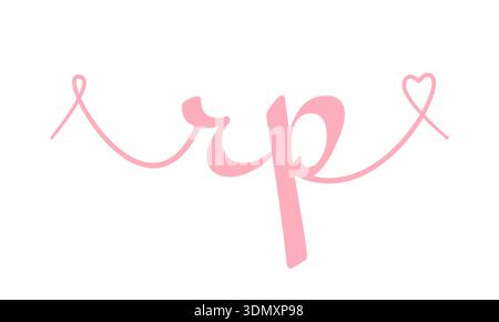 RP initial wedding monogram calligraphy vector illustration. Hand drawn lettering r and p love logo design for valentines day poster, greeting card, p Stock Vector
