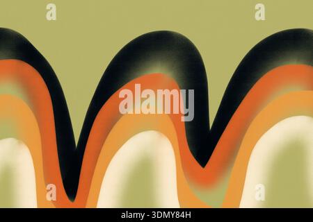This abstract image features wavy gradients in earthy tones, creating a soothing visual flow. The harmonious blend of colors evokes a sense of calm an Stock Photo