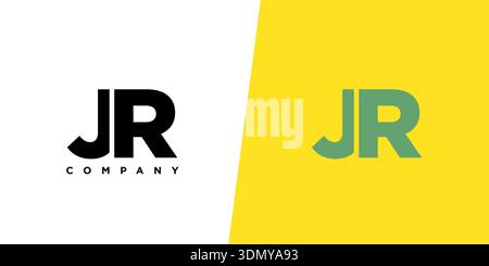 Trendy letter J and R, JR logo design template. Minimal monogram initial based logotype for company identity. Stock Vector