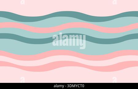 Serene pastel wave pattern, perfect for backgrounds, textiles, or website design.  Evokes feelings of calm, peace, and gentle movement. Stock Vector