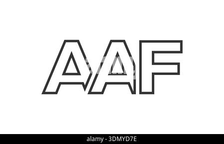 AAF logo design template with strong and modern bold text. Initial based vector logotype featuring simple and minimal typography. Trendy company ident Stock Vector