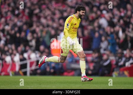 David Raya of Arsenal celebrates first goal during the Premier League ...