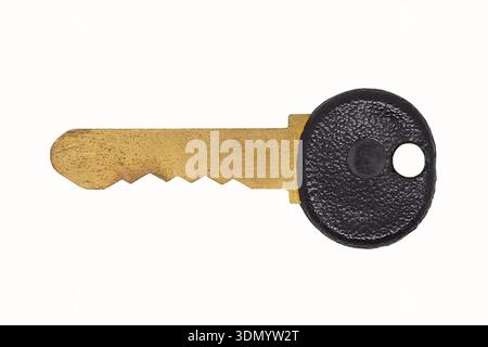 Golden key isolated on white background Stock Photo