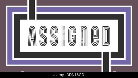 Framed label with assigned text in a bold centered layout with layered borders Stock Vector