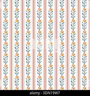 Soft Tulip Vertical Stripes Stock Vector