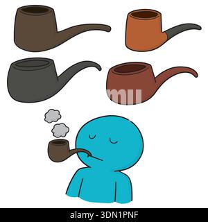 vector set of smoking pipe Stock Vector
