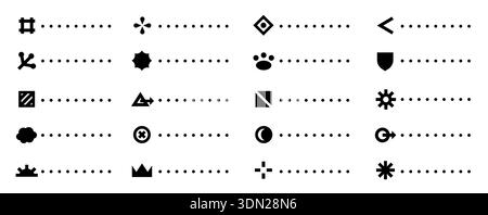 Notebook point checklist. Bullet list set with dotted divider lines for journal, to do diary list and resume. Outline black markers for menu Stock Vector