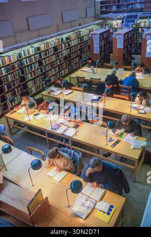 Sweden, Stockholm Students study in the Stockholm Public Library . Stock Photo