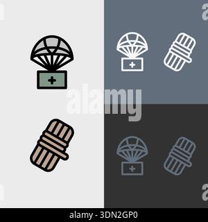Military symbol or clipart set - filled and outlined symbols. Stock Vector