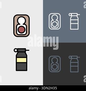Military symbol or clipart set - filled and outlined symbols. Stock Vector