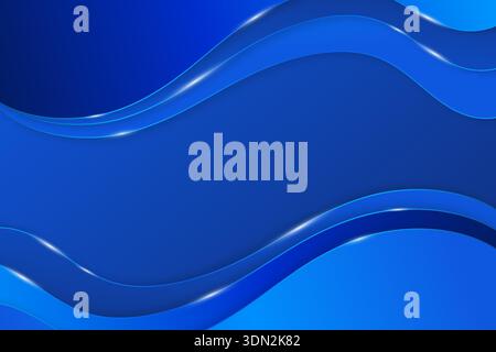 Gradient blue wavy background. Business background with blue elegant waves design  Stock Vector