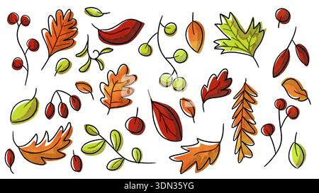 Autumn concept leaves on white background Stock Photo