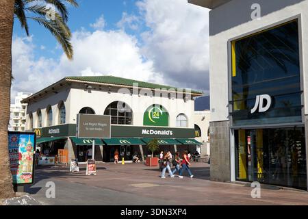 mcdonalds and jd sports centro commercial gala playa de las americas tenerife canary islands spain Stock Photo