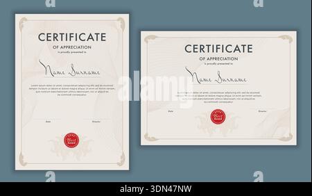 Elegant business certificate diploma template for finance achievement award Stock Vector