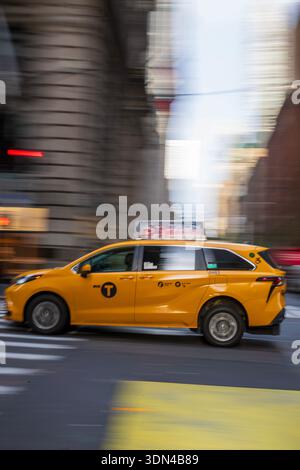 New York City yellow taxi cab Stock Photo