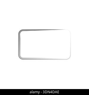 Vector Black Rounded Corner Rectangle Floral Frame, Isolated On White ...