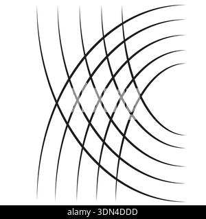 Intersecting curved lines. Abstract woven pattern. Dynamic motion Vector. Graphic backdrop element Stock Vector