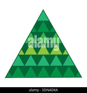 Green triangle tree. Geometric forest Vector. Abstract conifer shape. Winter spruce concept. Stock Vector