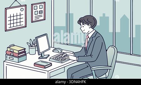 businessman working in office Stock Vector