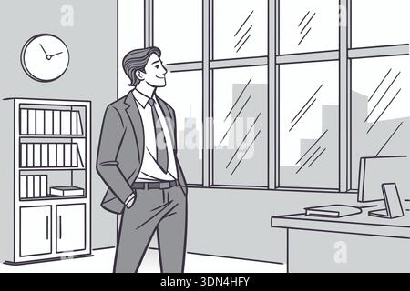 businessman working in office Stock Vector