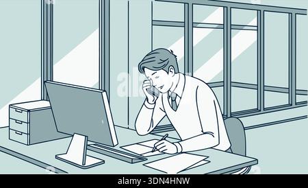 businessman working in office Stock Vector