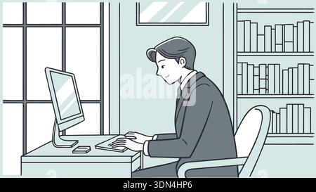 businessman working in office Stock Vector