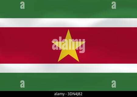 Suriname flag with wavy silk effect. Vector flag symbolizing national pride, identity, heritage, patriotism and authority Stock Vector