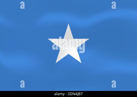 Somalia flag with wavy silk effect. Vector flag symbolizing national pride, identity, heritage, patriotism and authority Stock Vector